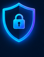 Glowing shield security illustration